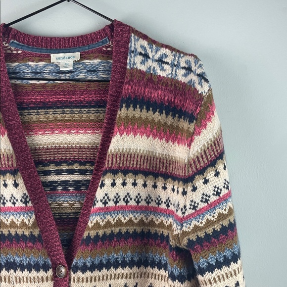 Sundance Cardigan Wool Blend Sweater Size PM - Picture 3 of 9